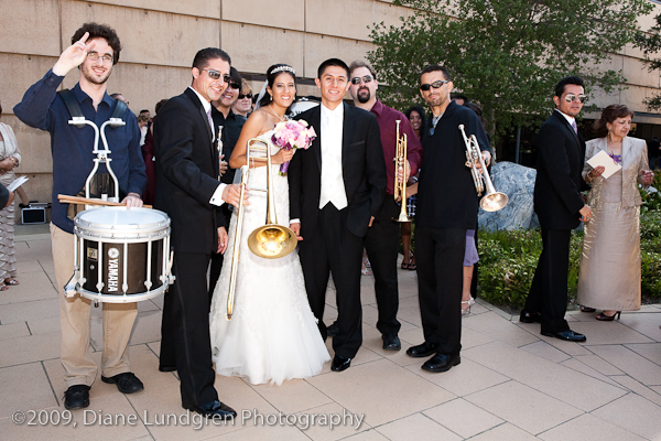 Elsie and Ben Bohorquez, #9 USC pep band that played after the ceremony - it was a rockin good time!