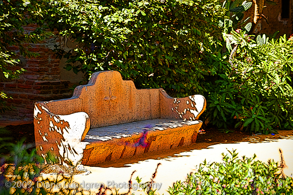 at the San Juan Capistrano Mission in the center courtyard